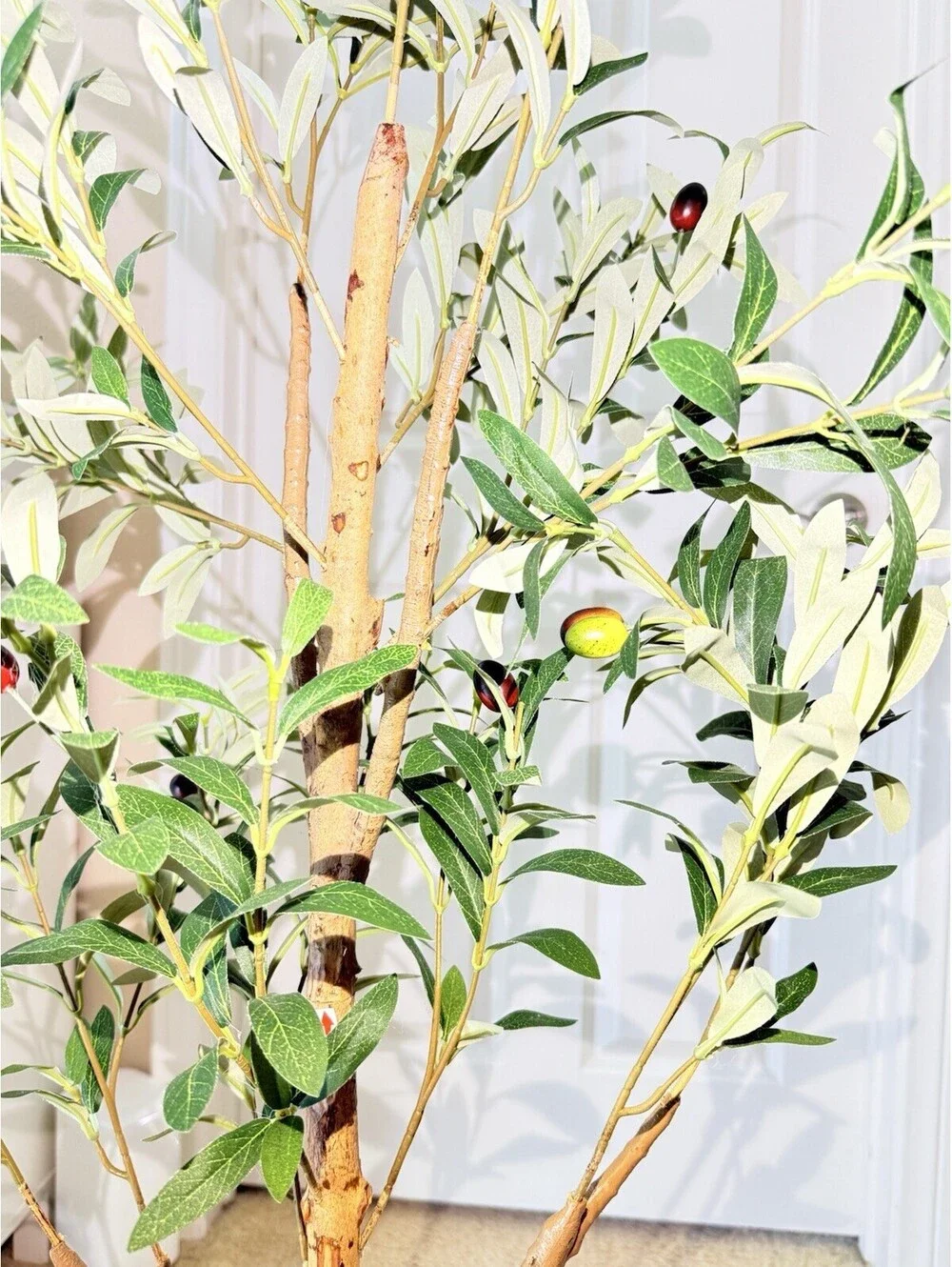 OAKRED 4FT Artificial Olive Tree Faux Potted Plant Indoor Decor W Box